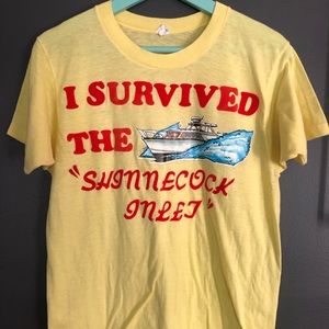 Vintage 1980 Cal Cru yellow Long Island T-shirt